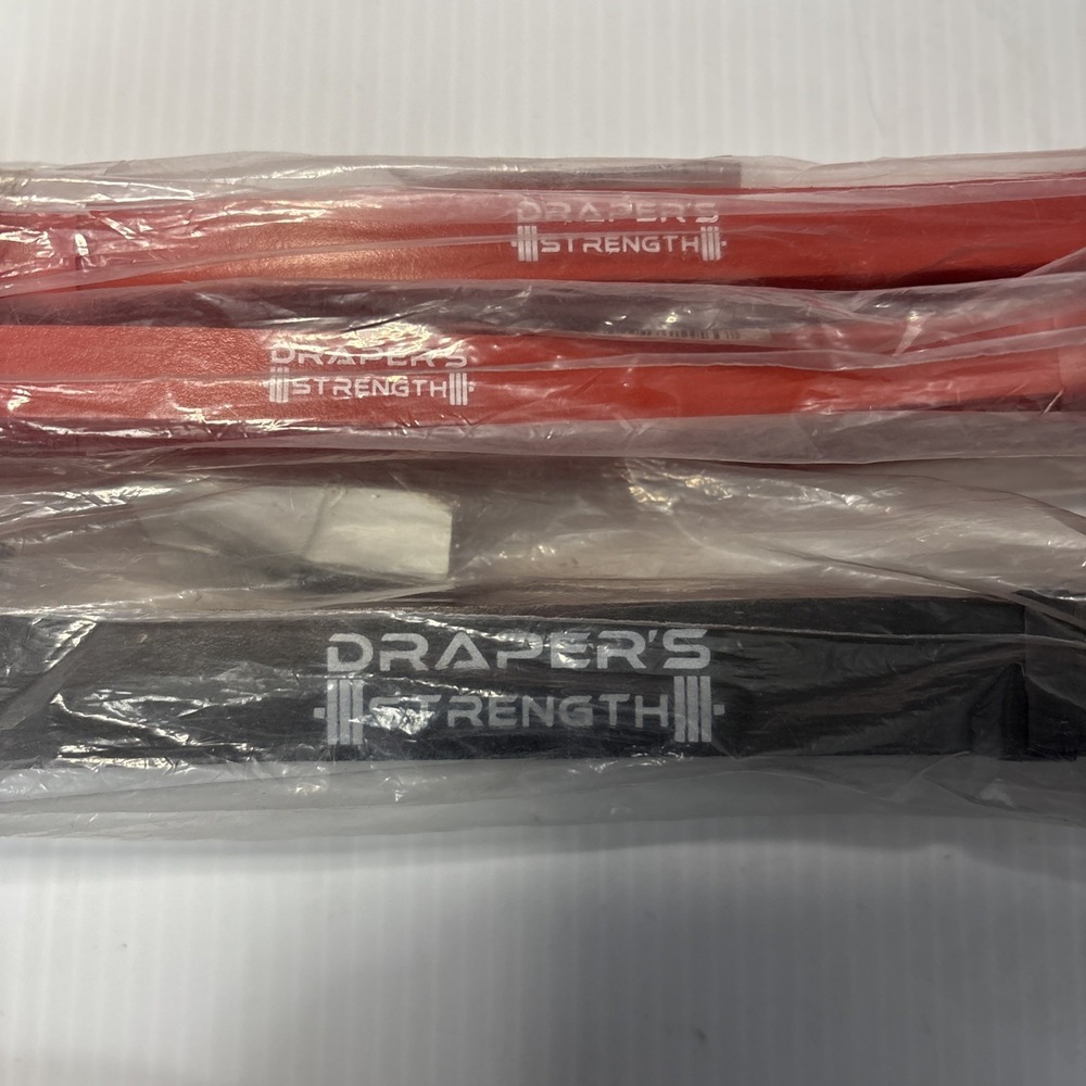 Draper's Strength Heavy Duty Resistance Stretch Loop Bands 2 Red & 1 Black New
